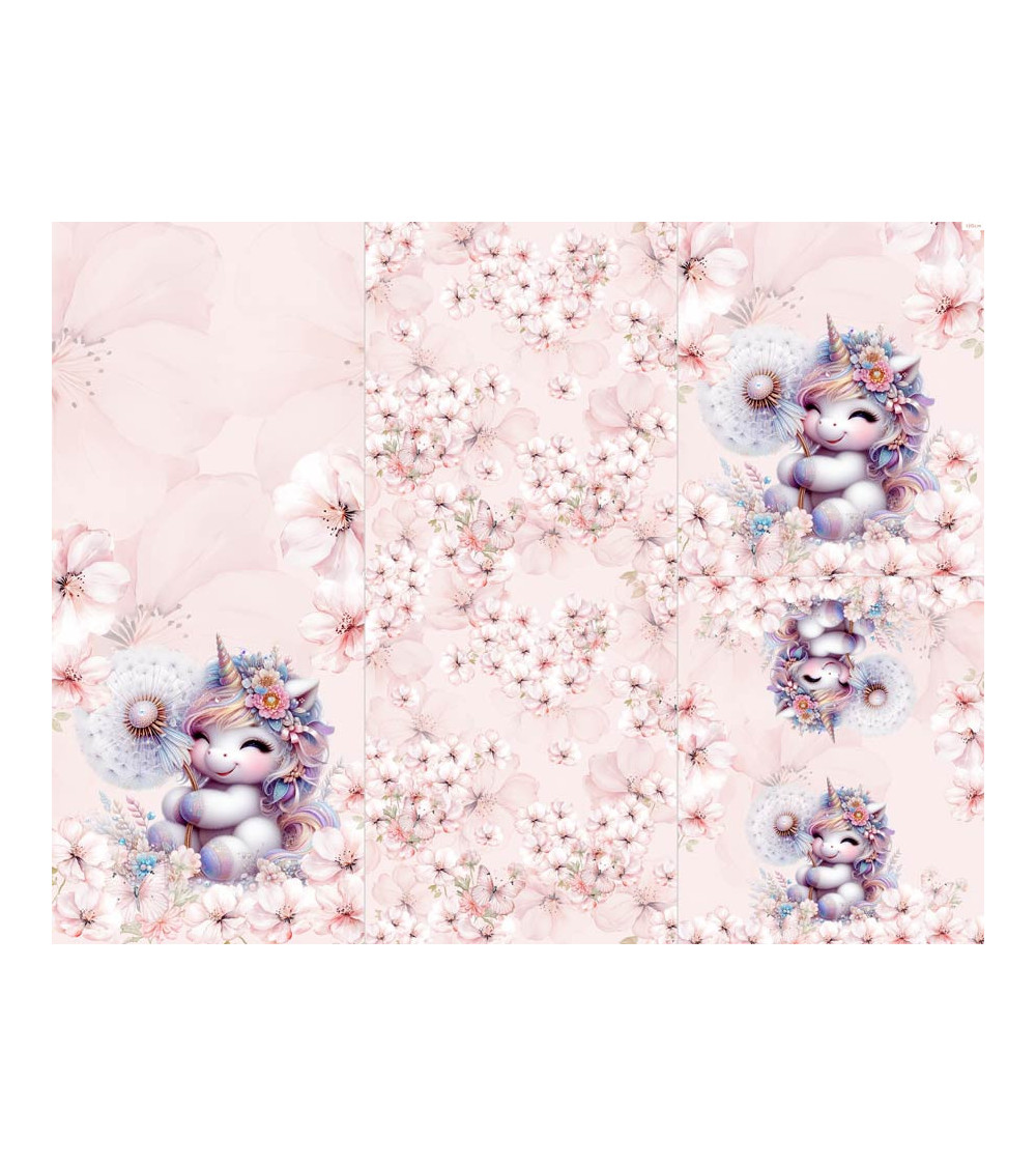 Panel for sleeping bag Very pink unicorn