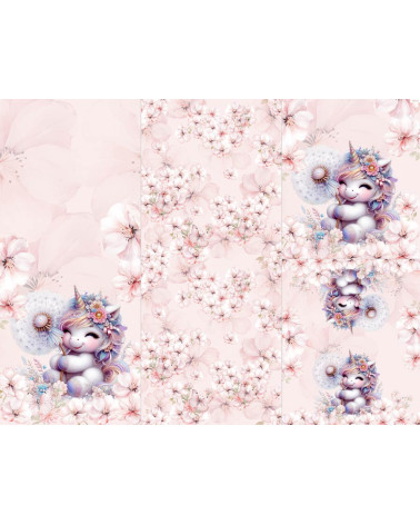 POLYESTER PANEL FÜR Schlafsack TROLLEY Very pink unicorn