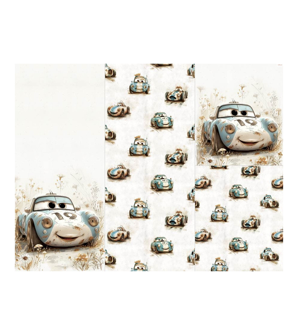 Panel for sleeping bag Old cartoon cars 01