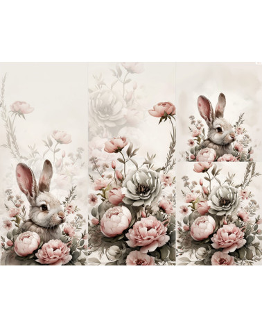Panel na śpiworek - Rabbit & flowers