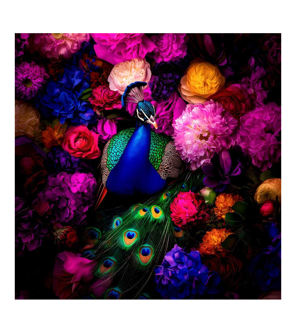 Peacock&flowers 02