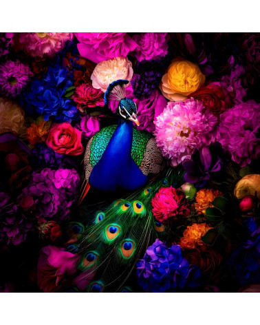 Peacock&flowers 02