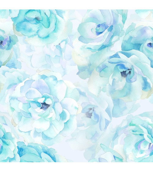 Polyester Türkis Blumen