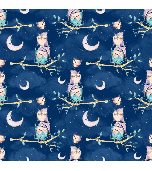 Polyester Owls on a dark blue