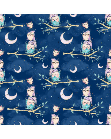 Polyester Owls on a dark blue
