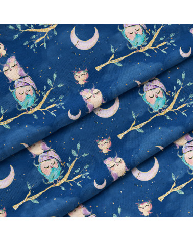 Polyester Owls on a dark blue