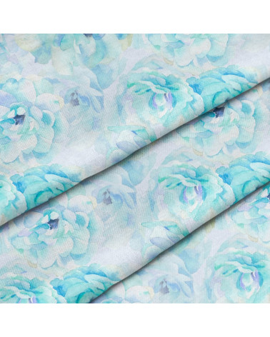 Polyester Türkis Blumen