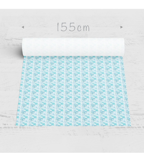 Polyester Turquoise flowers