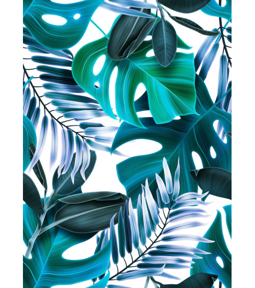 Polyester  Aqua Kwiaty