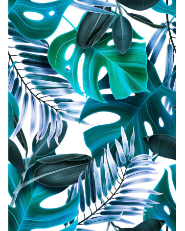 Polyester  Aqua Kwiaty