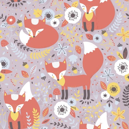 Polyester Autumn foxes
