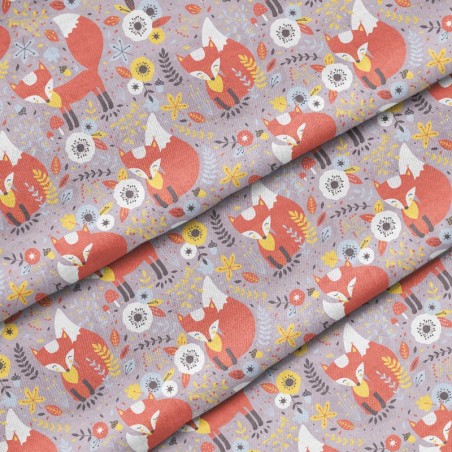Polyester Autumn foxes
