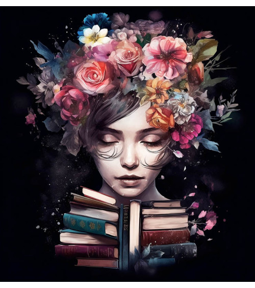 Girl with books 5