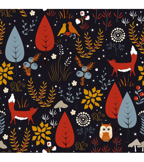 Polyester Fox and berries