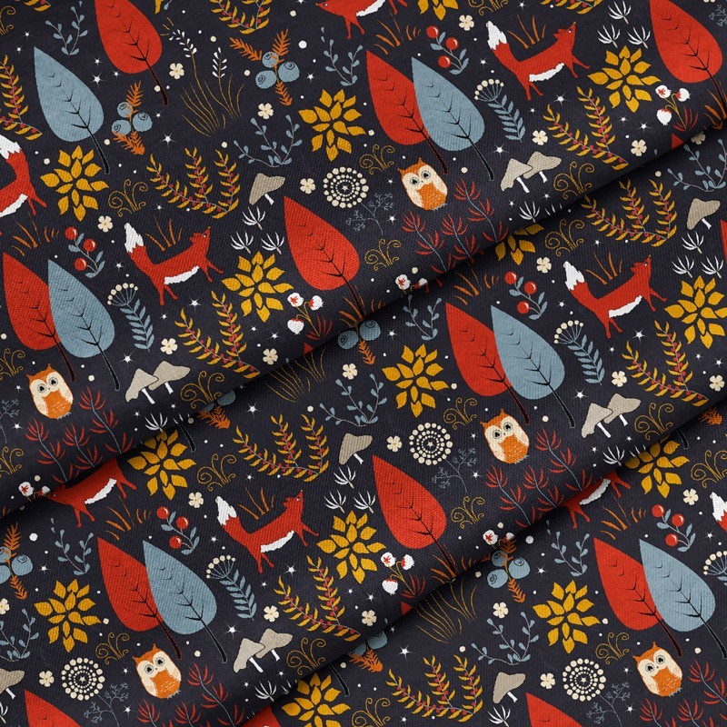 Polyester Fox and berries