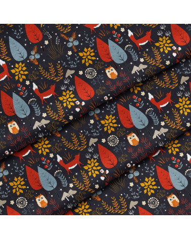 Polyester Fuchs und Beeren