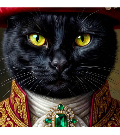 Aristocrat Black Cat – Dekorpanel für Kissen, Taschen & Polster