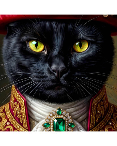 Aristocrat Black Cat – Dekorpanel für Kissen, Taschen & Polster