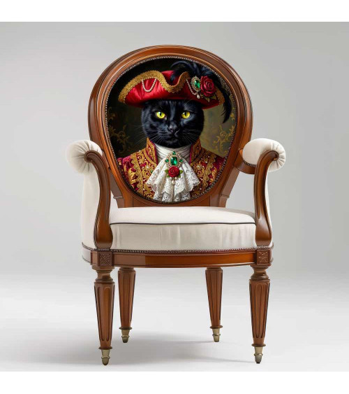 Aristocrat Black Cat – Dekorpanel für Kissen, Taschen & Polster