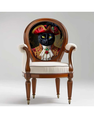 Aristocrat Black Cat – Dekorpanel für Kissen, Taschen & Polster