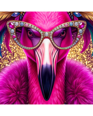 Glam Pink Flamingo – panel dekoracyjny na poduszki, torby i tapicerkę