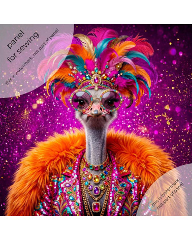 Diva Ostrich – Dekorpanel für Kissen, Taschen & Polster