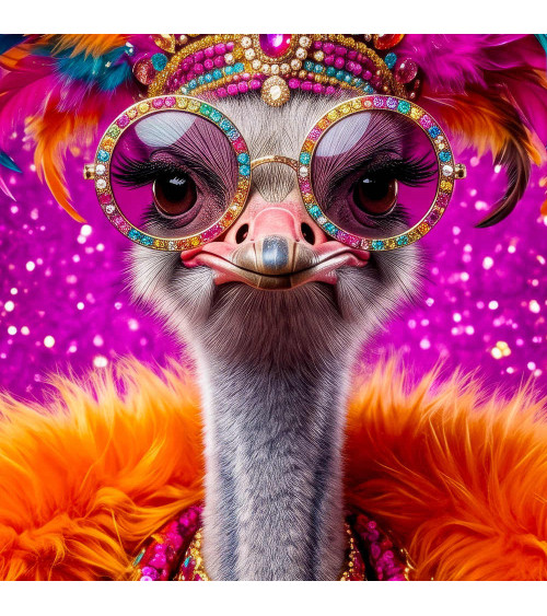 Diva Ostrich – Dekorpanel für Kissen, Taschen & Polster