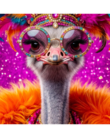 Diva Ostrich – Dekorpanel für Kissen, Taschen & Polster