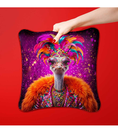 Diva Ostrich – Dekorpanel für Kissen, Taschen & Polster