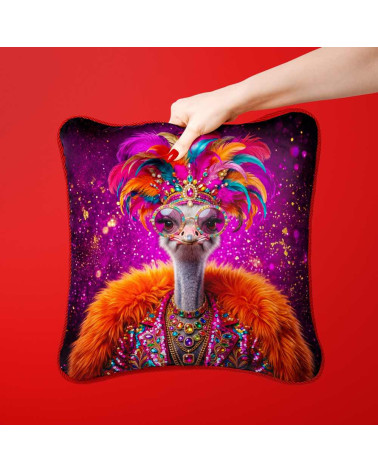 Diva Ostrich – Dekorpanel für Kissen, Taschen & Polster