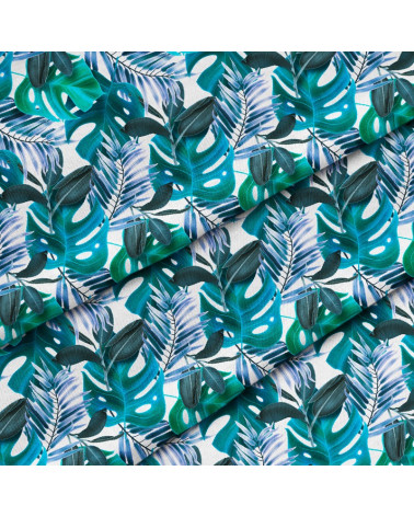 Polyester  Aqua Kwiaty