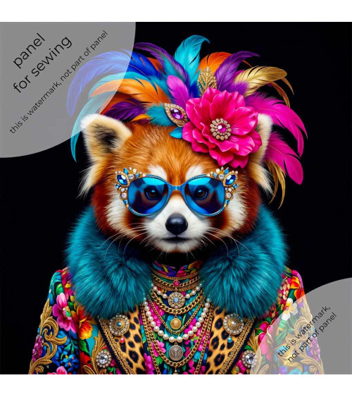 Maximalist Red Panda – Dekorpanel für Kissen, Taschen & Polster