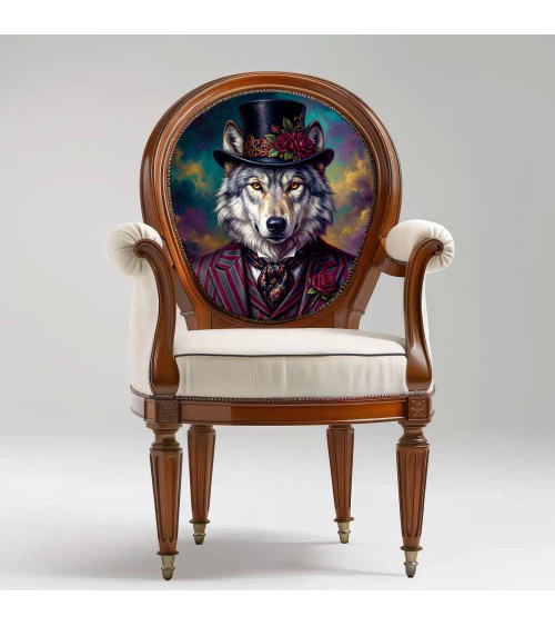 Victorian Dandy Wolf – Dekorpanel für Kissen, Taschen & Polster