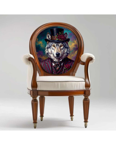 Victorian Dandy Wolf – Dekorpanel für Kissen, Taschen & Polster