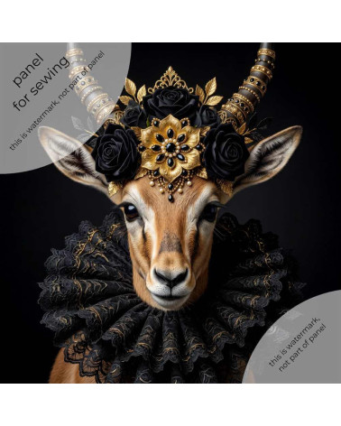 Royal Gazelle – Dekorpanel für Kissen, Taschen & Polster
