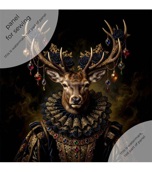 Gothic Royal Stag – Dekorpanel für Kissen, Taschen & Polster