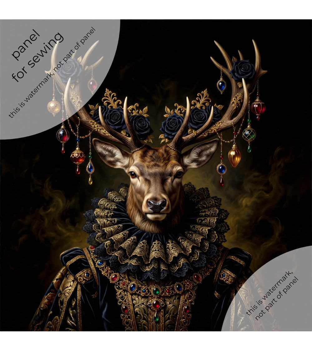 Gothic Royal Stag – Dekorpanel für Kissen, Taschen & Polster