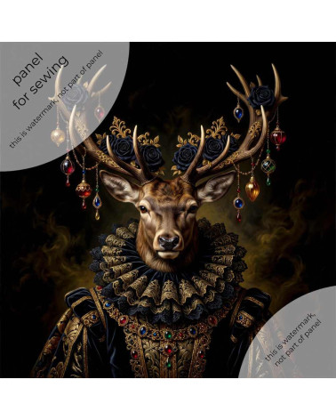 Gothic Royal Stag – Dekorpanel für Kissen, Taschen & Polster