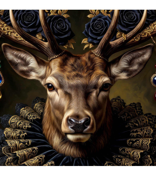 Gothic Royal Stag – Dekorpanel für Kissen, Taschen & Polster
