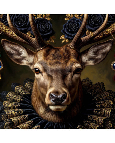 Gothic Royal Stag – Dekorpanel für Kissen, Taschen & Polster