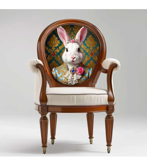 Aristocrat White Rabbit – Dekorpanel für Kissen, Taschen & Polster
