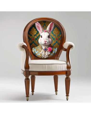 Aristocrat White Rabbit – Dekorpanel für Kissen, Taschen & Polster