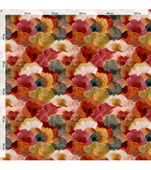 Autumn blooms 01 – tkanina w maki, druk na metry | Mamidu
