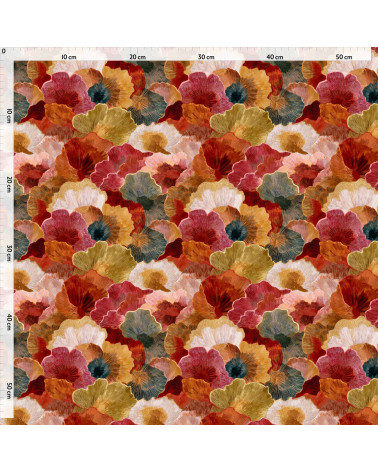 Autumn blooms 01 – tkanina w maki, druk na metry | Mamidu