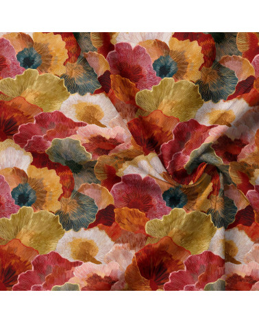 Autumn blooms 01 – tkanina w maki, druk na metry | Mamidu