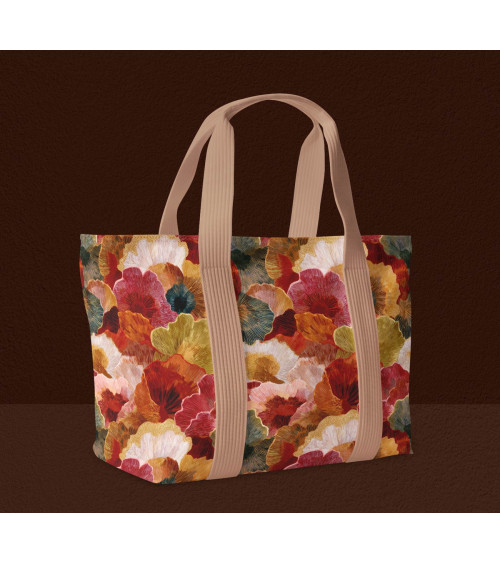 Autumn blooms 01 – tkanina w maki, druk na metry | Mamidu