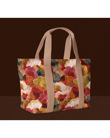 Autumn blooms 01 – tkanina w maki, druk na metry | Mamidu