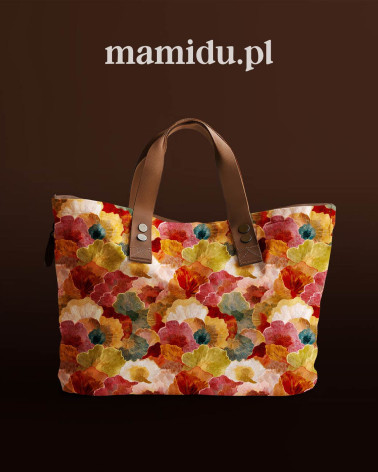 Autumn blooms 01 – tkanina w maki, druk na metry | Mamidu