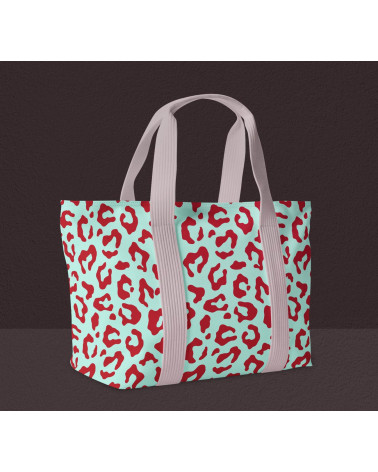 Pop leopard 01 – panterka na miętowym tle | Mamidu