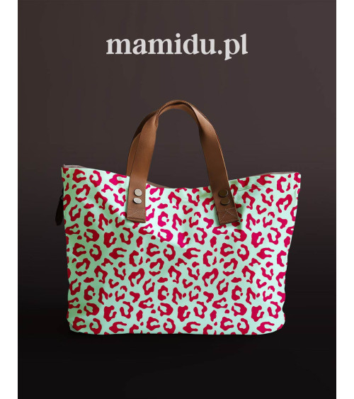 Pop leopard 01 – panterka na miętowym tle | Mamidu